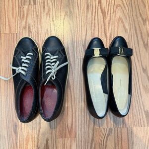 2 used pairs of Salvatore Ferragamo shoes (size 7.5B and 8C)